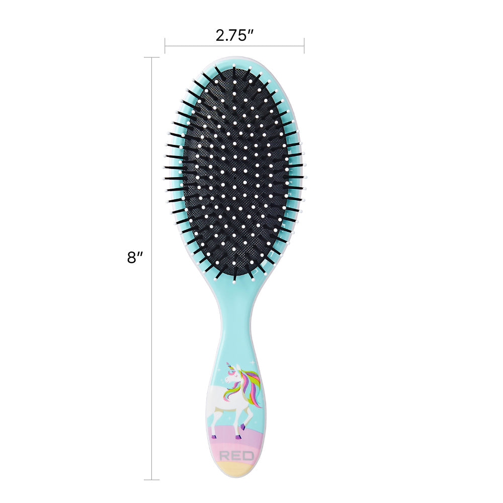 Red By Kiss Mythical Animals Oval Detangling Brush Rainbow