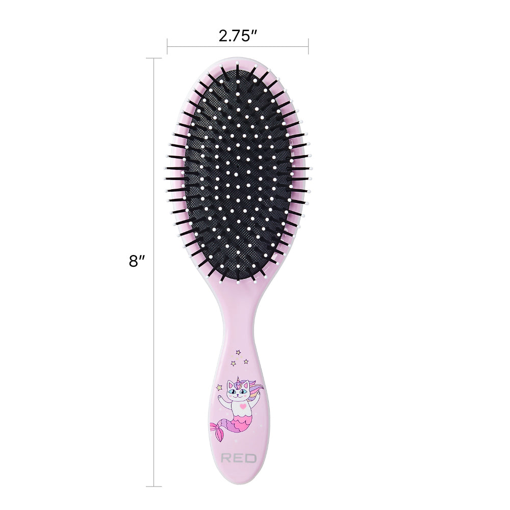 Red By Kiss Mythical Animals Oval Detangling Brush Catmermaid