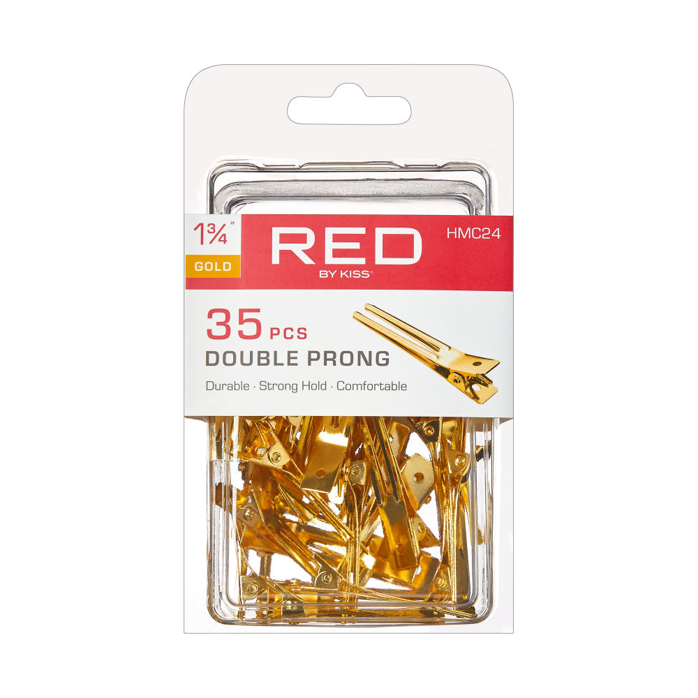 Red By Kiss Gold Double Prong Clip 1 3/4 (35 PCS)