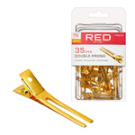 Red By Kiss Gold Double Prong Clip 1 3/4 (35 PCS)