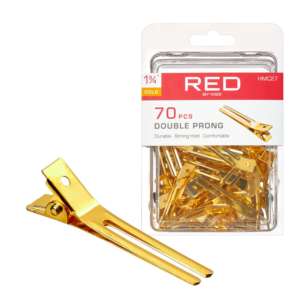 Red By Kiss Gold Double Prong Clip 1 3/4″ (70 PCS)