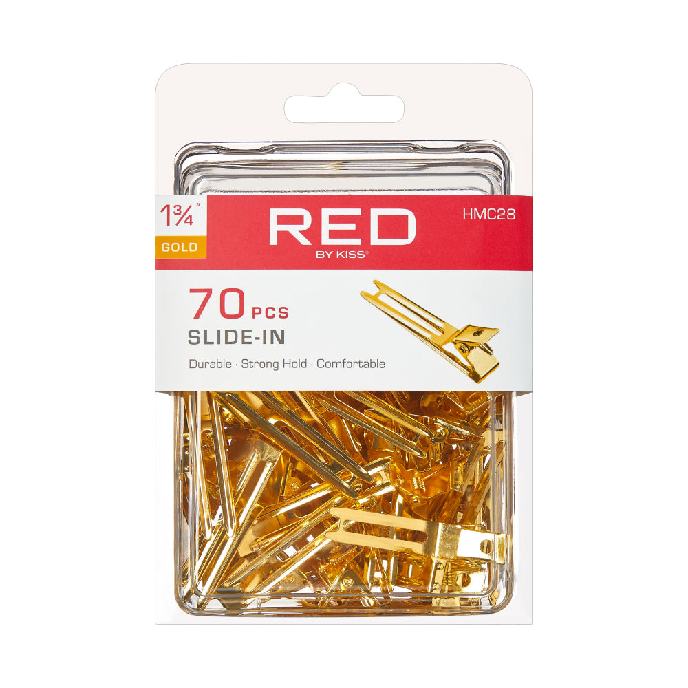 Red By Kiss Gold Slide-In Clip 1 3/4″ ( 70 PCS )
