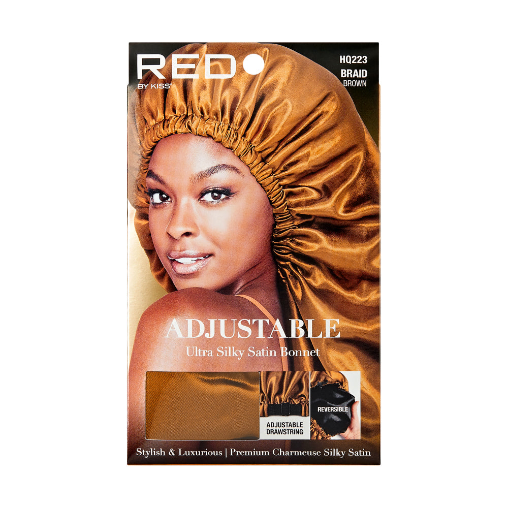Red By Kiss Reversible Silky Satin Adjustable Bonnet