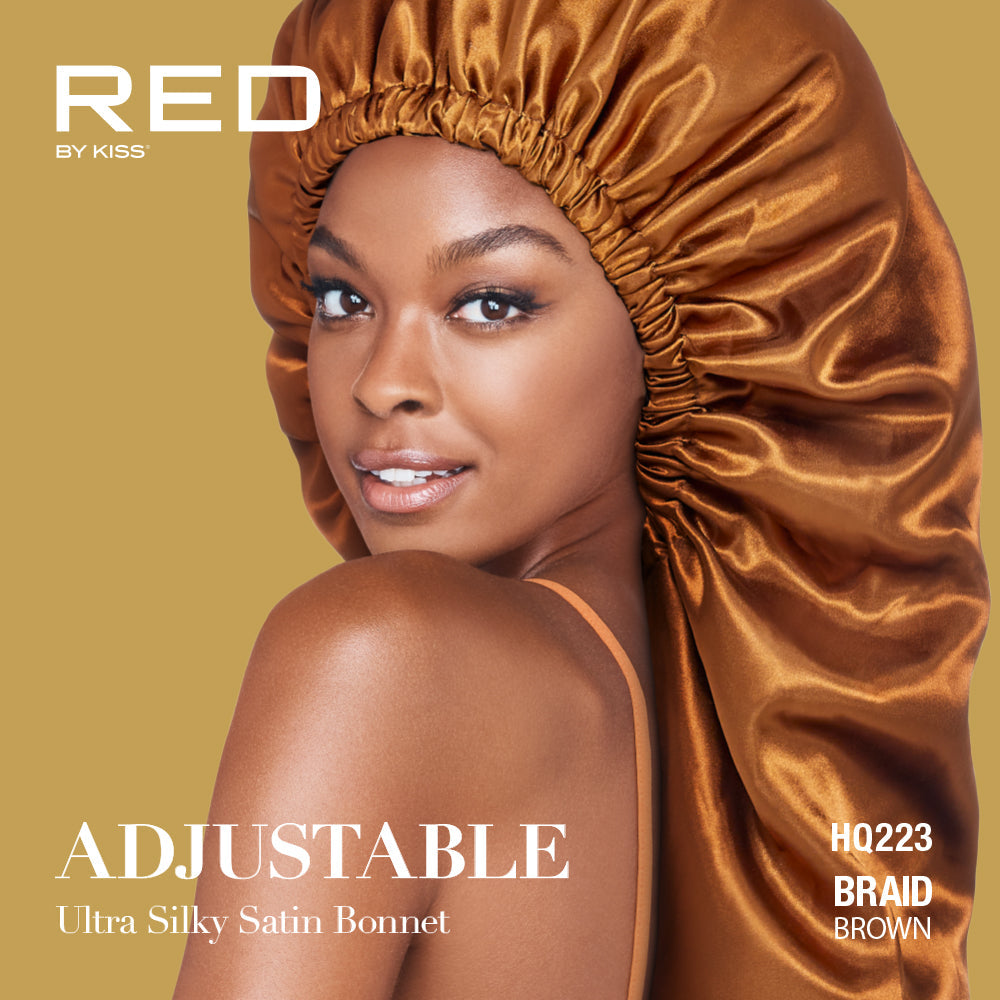 Red By Kiss Reversible Silky Satin Adjustable Bonnet