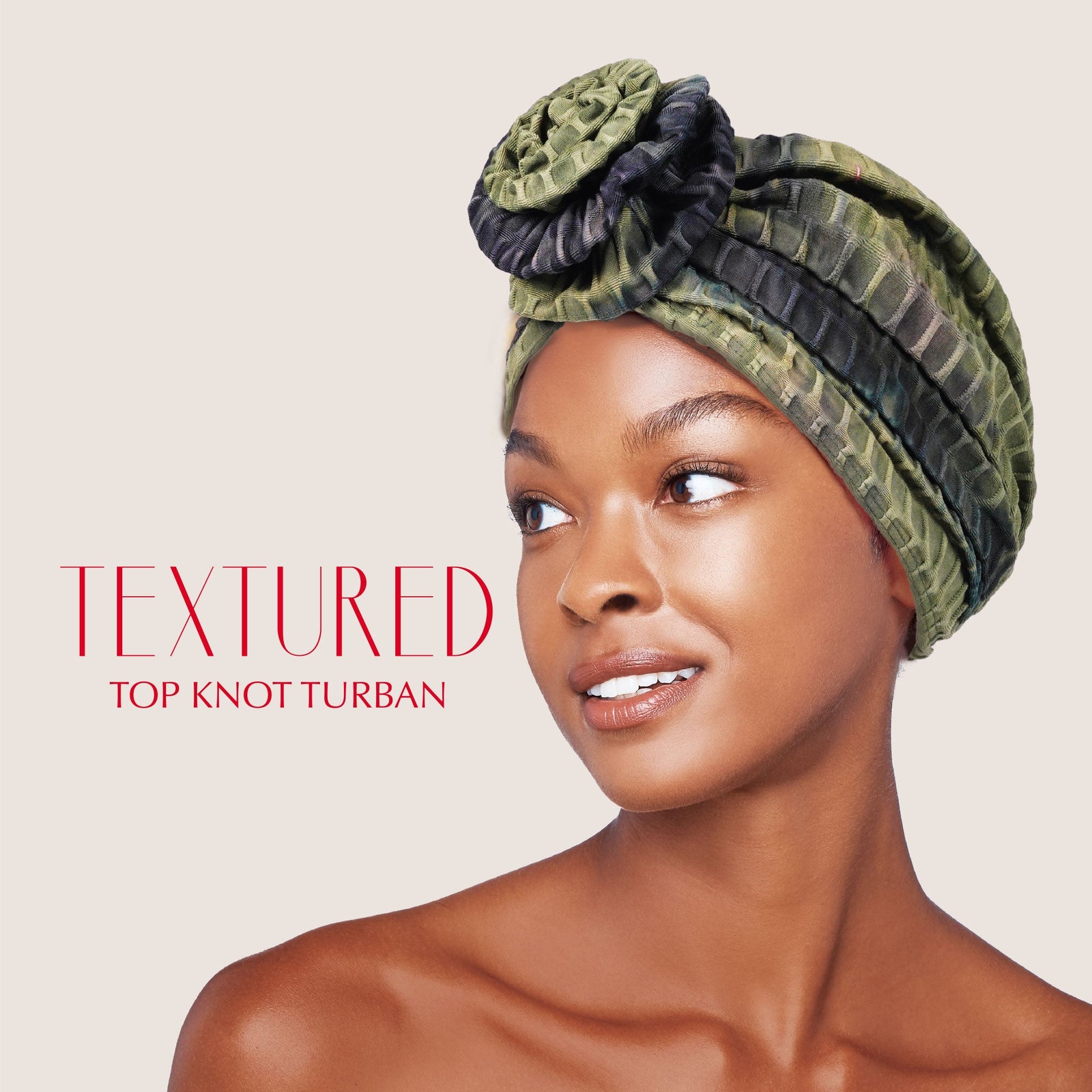 RED BY KISS Textured Top Knot Turban