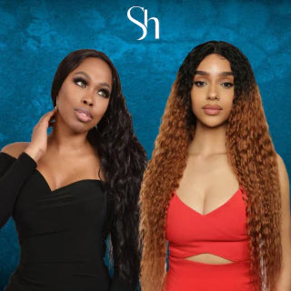 HUMAN HAIR BLEND WIGS CURLY & WAVY WIG