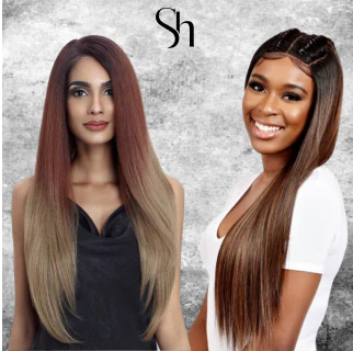 HUMAN HAIR BLEND WIGS STRAIGHT WIGS