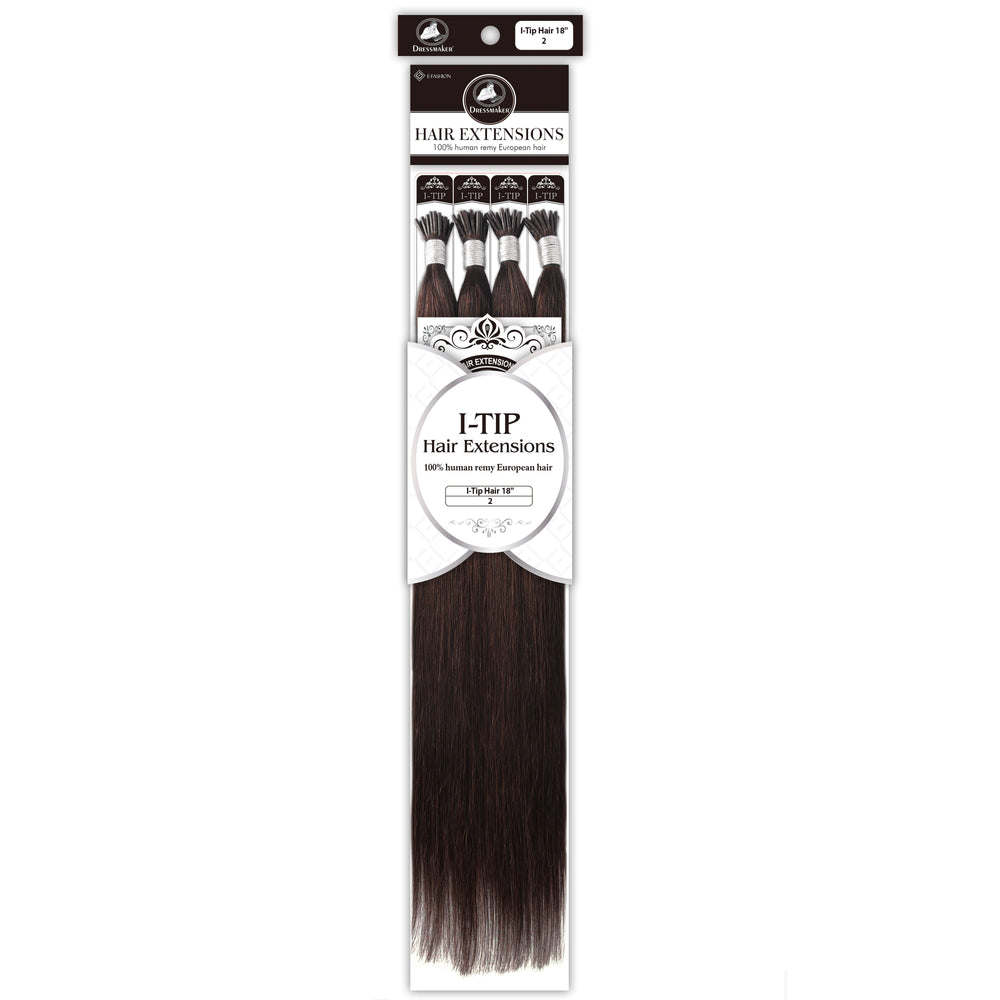 Dressmaker 100% Human Remy European I-Tip Straight Hair Extensions (100pcs)