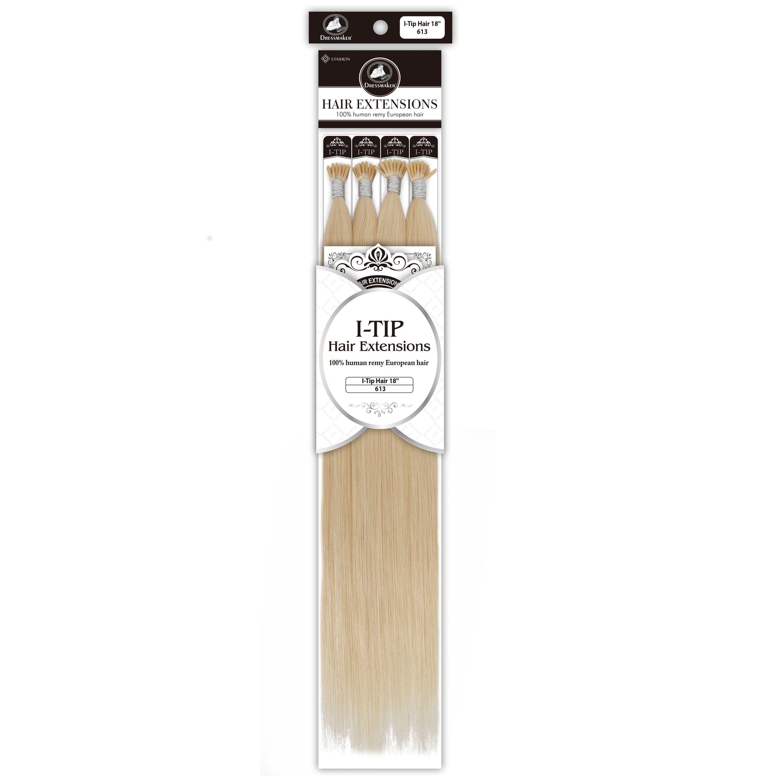 Dressmaker 100% Human Remy European I-Tip Straight Hair Extensions (100pcs)