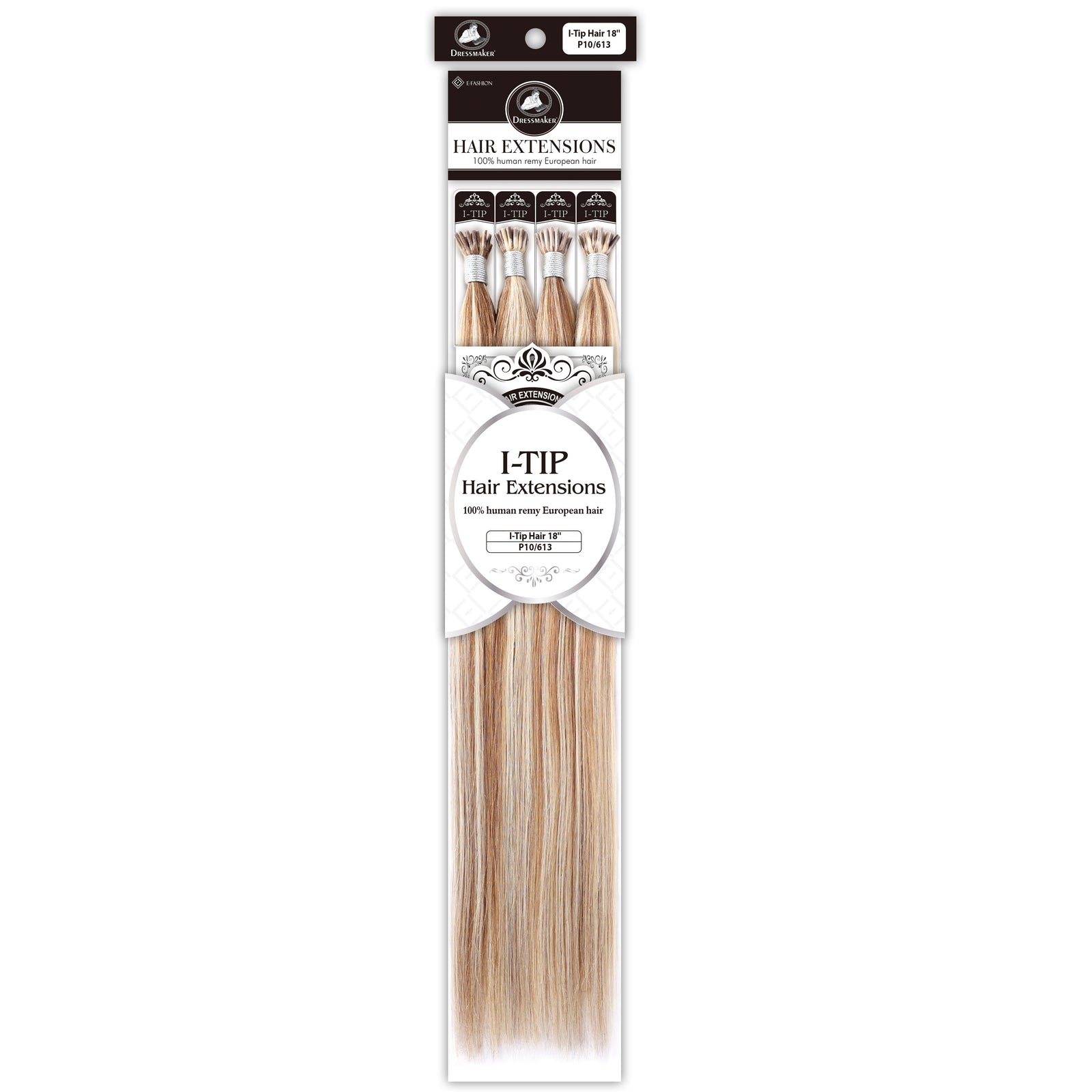 Dressmaker 100% Human Remy European I-Tip Straight Hair Extensions (100pcs)