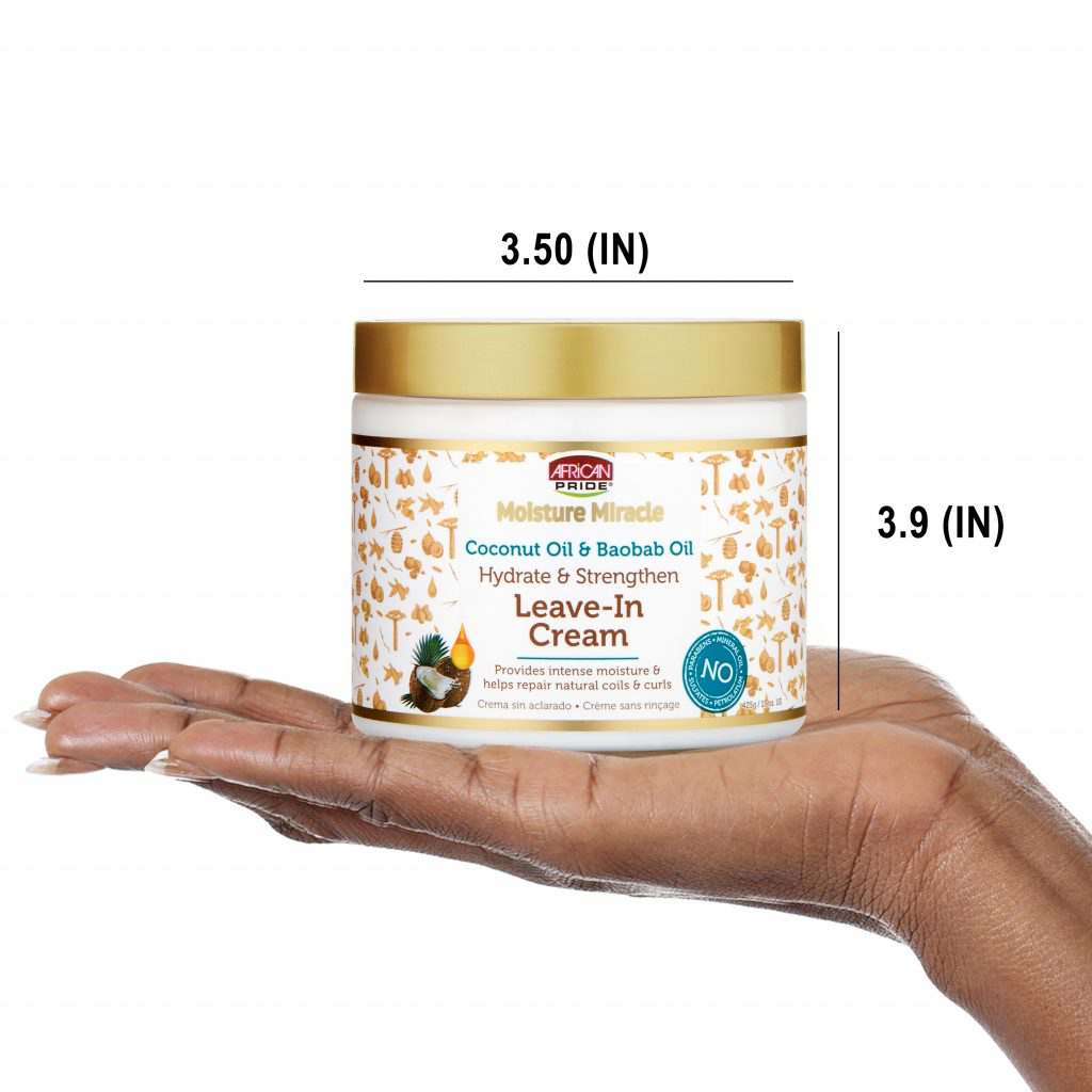 African Pride Moisture Miracle Coconut Oil & Baobab Oil Leave-In Cream 425g/15oz