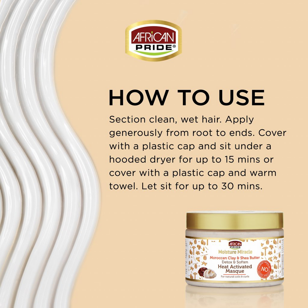 African Pride Moisture Miracle Moroccan Clay & Shea Butter Masque 340g/12oz