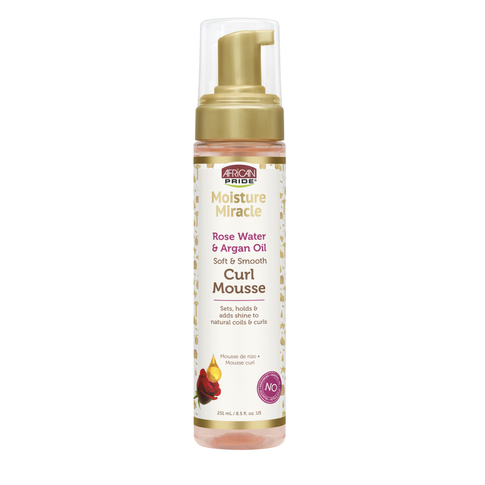 African Pride Moisture Miracle Rose Water & Argan Oil Curl Mousse  251ml/8.5oz