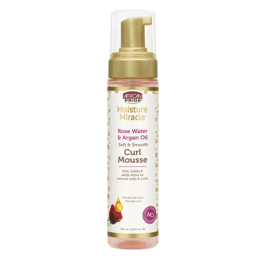 African Pride Moisture Miracle Rose Water & Argan Oil Curl Mousse  251ml/8.5oz