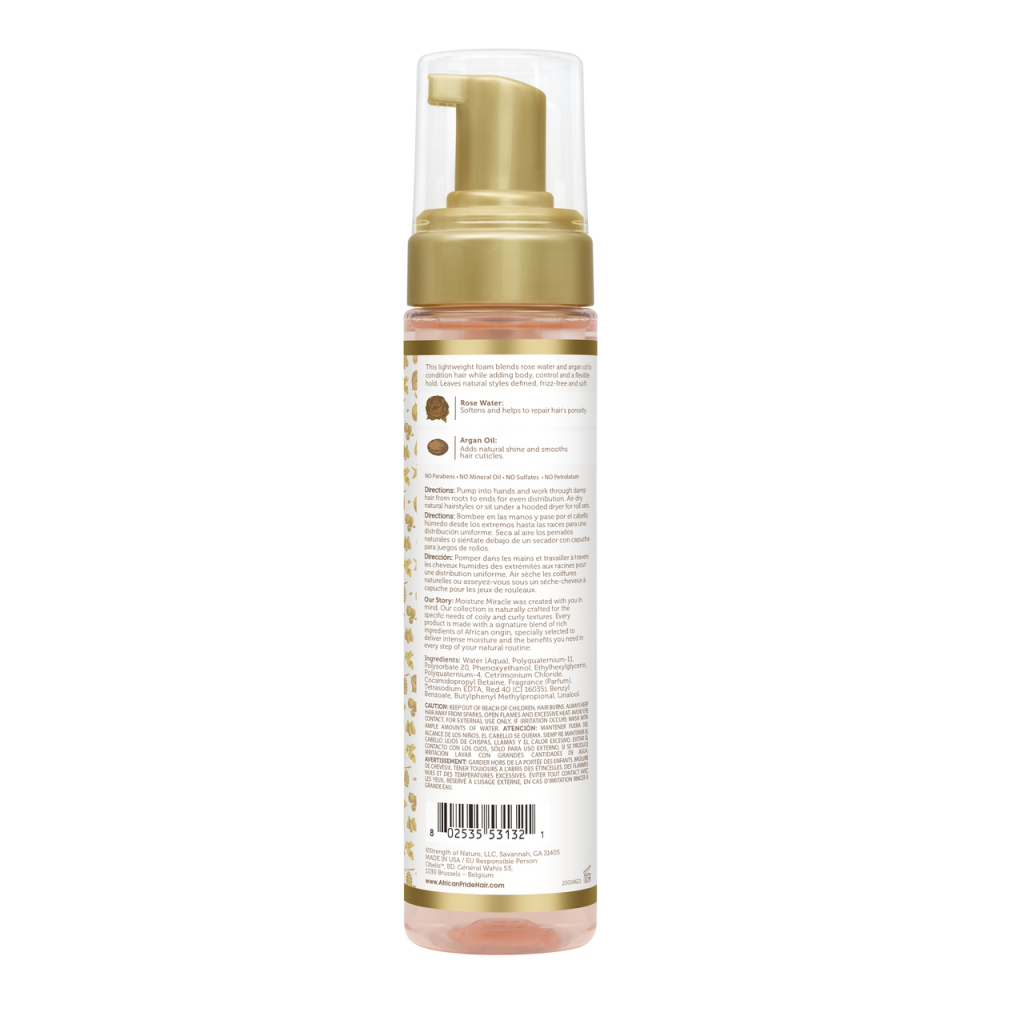 African Pride Moisture Miracle Rose Water & Argan Oil Curl Mousse  251ml/8.5oz
