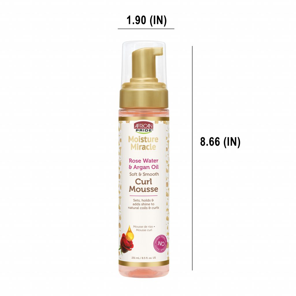 African Pride Moisture Miracle Rose Water & Argan Oil Curl Mousse  251ml/8.5oz