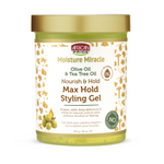 African Pride Moisture Miracle Olive Oil & Tea Tree Oil Max Hold Styling Gel 510g/18oz