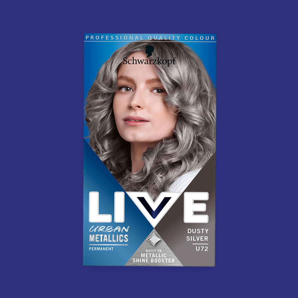 Schwarzkopf Live Urban Metallics Permanent Hair Colour Dye U72 Dusty Silver