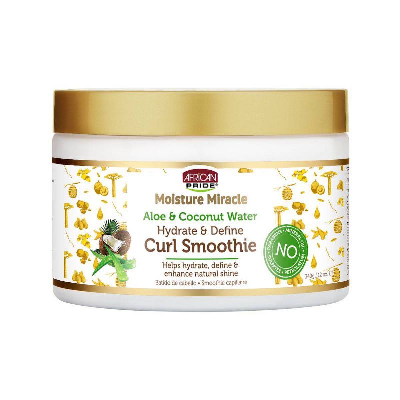 African Pride Moisture Miracle Aloe & Coconut Water Hydrate & Define Smoothie Curl Enhancer 340g/12oz