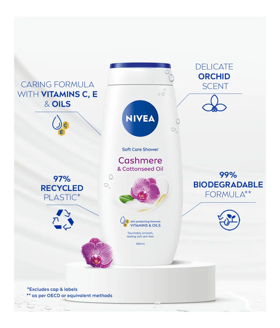 NIVEA CASHMERE & COTTON SEED OIL SHOWER CREAM 250 ML