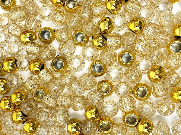 BEAUTY COLLECTION - LARGE ROUND bead 200pcs  Metallic Gold
