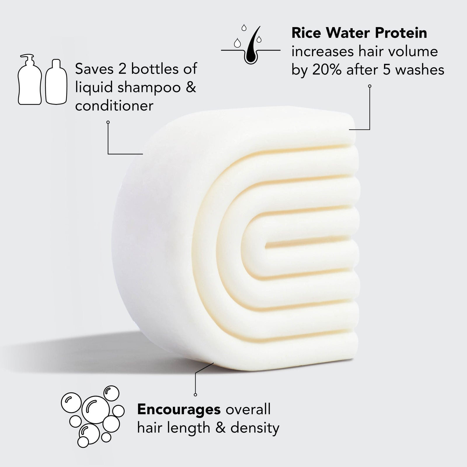 Kitsch Rice Water Conditioner Bar for Hair Growth 77g
