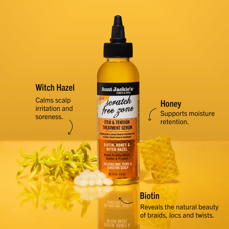 Aunt Jackie's Curls & coils Scratch Free Zone Itch & Tension Treatment Serum 118ml/4oz