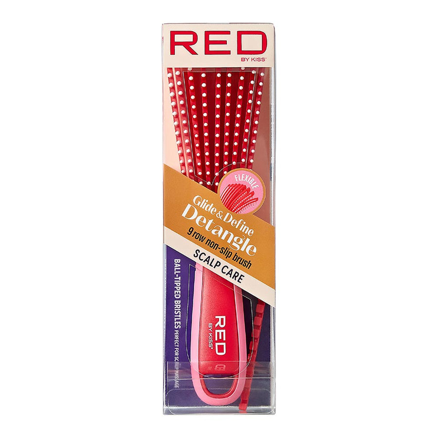 Red By Kiss EZ Glide 9 row non slip Detangling Brush