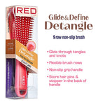 Red By Kiss EZ Glide 9 row non slip Detangling Brush