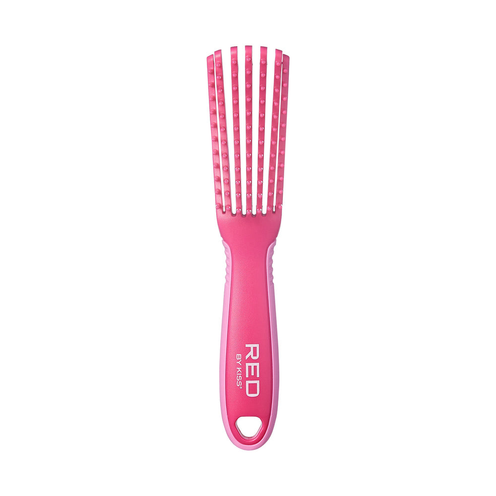 Red By Kiss EZ Glide 7 row non slip Detangling Brush mini