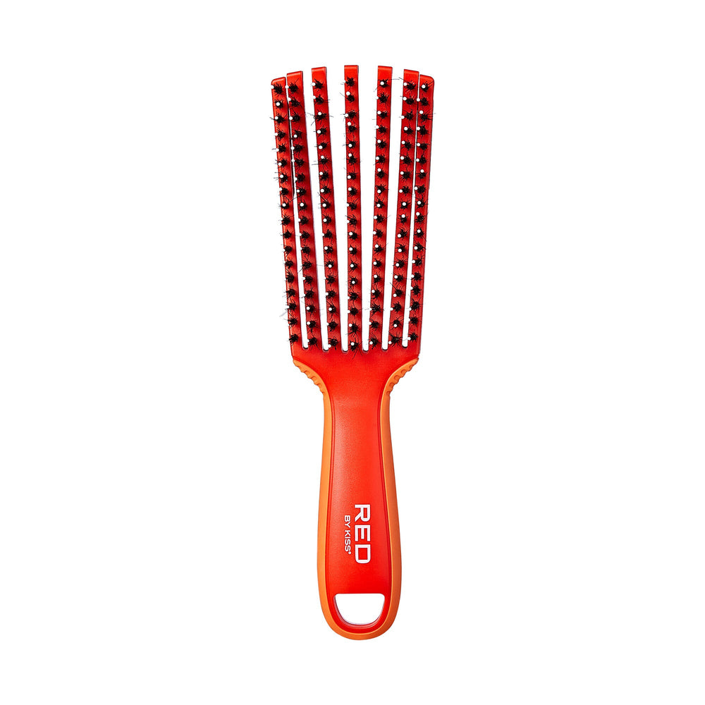 Red By Kiss EZ Glide 7 row non slip Detangling Brush boar