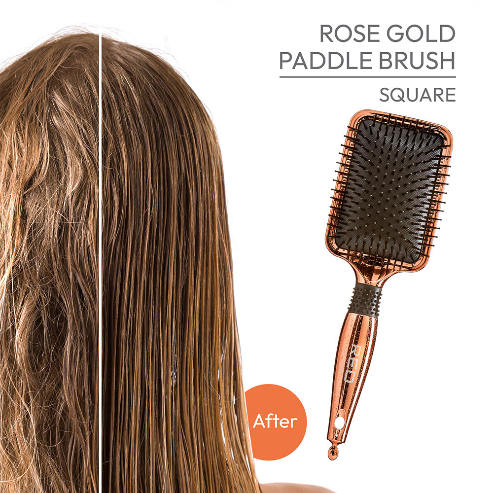 Red By Kiss  Rose Gold Chrome Paddle Brush  Perfect for Blow Drying