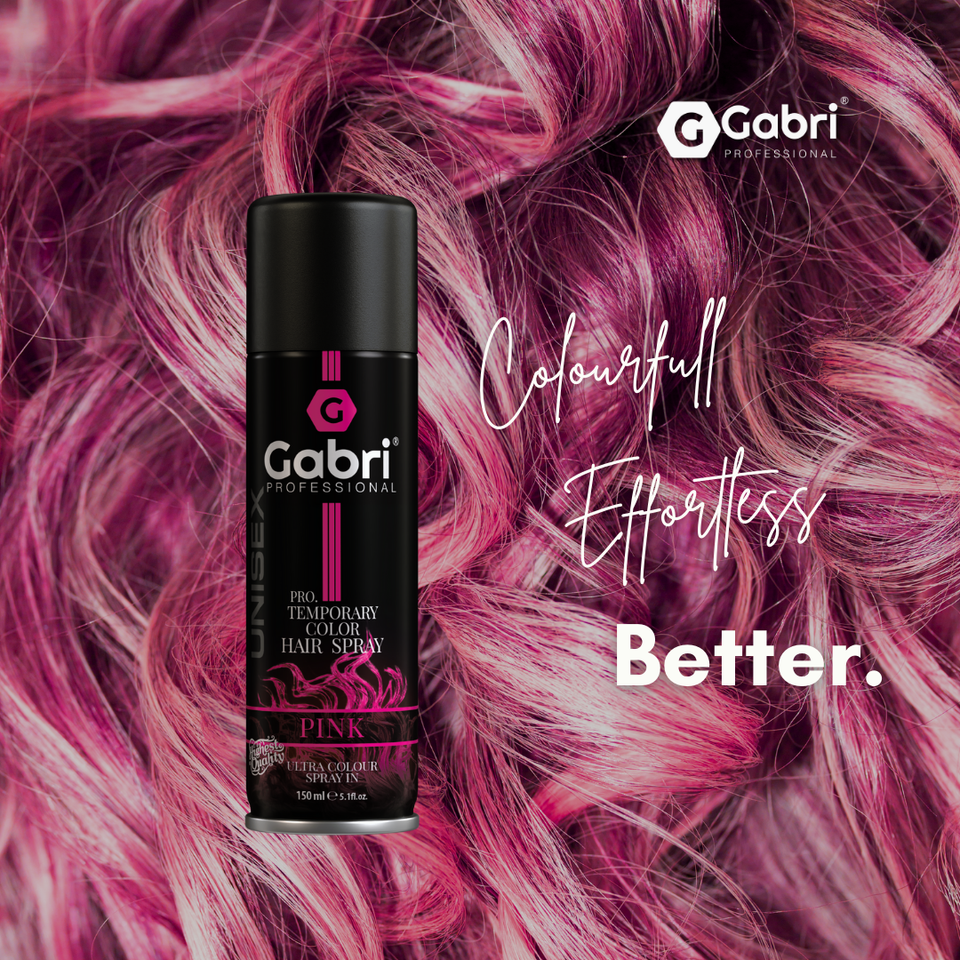 Gabri Professional  Pro Temporary Hair Colour Shimmer Spray Pink 150ml
