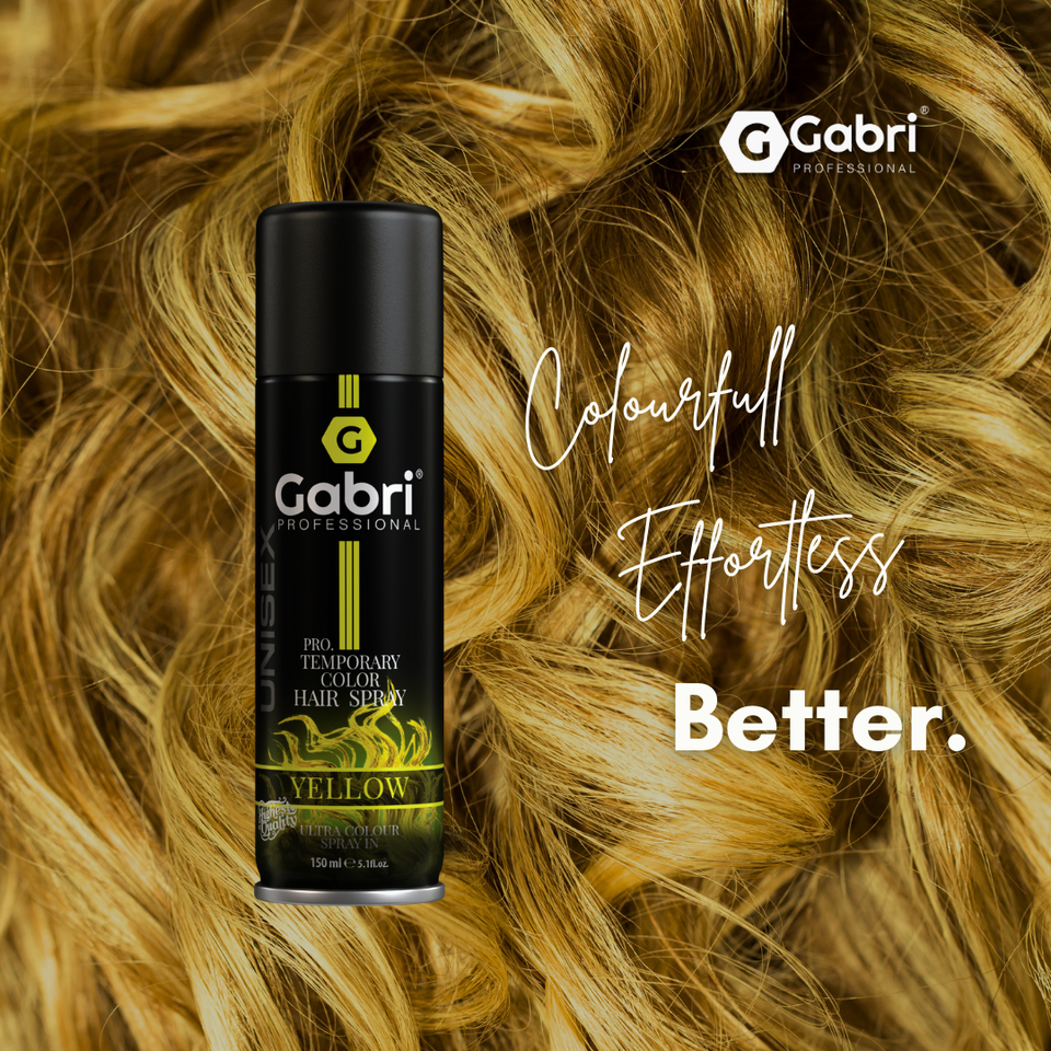 Gabri Professional Pro Temporary Hair Colour Spray Yellow 150ml