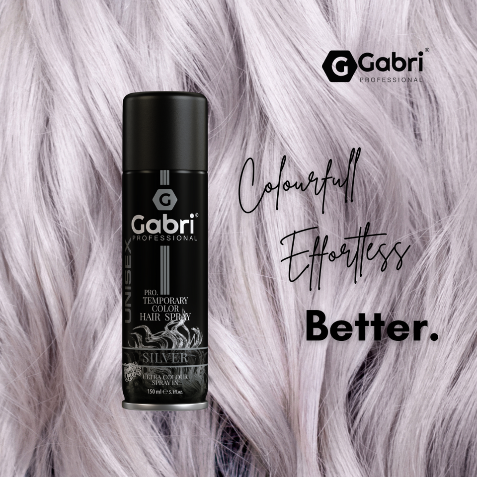 Gabri Professional  Pro Temporary Hair Colour Shimmer Spray Silver 150ml