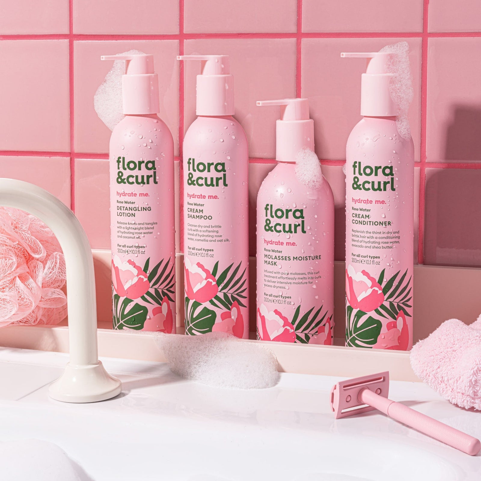 FLORA & CURL  hydrate me Rose Water Detangling Lotion  300ml