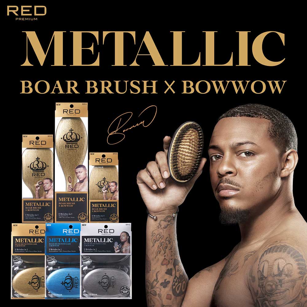 Red By Kiss Bow Wow X Metallic 2-in-1 Boar Brush