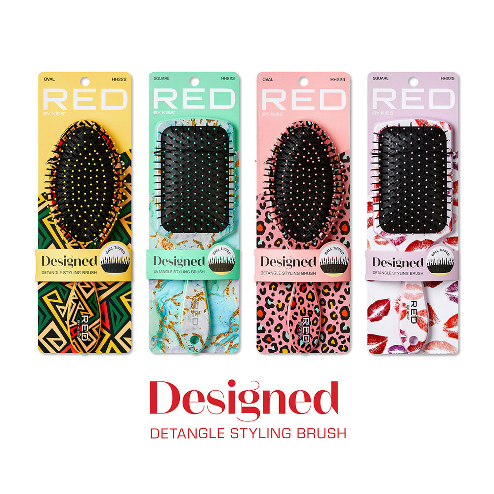 Red By Kiss Oval Designed Brush – Bold Geometric