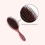 Red By Kiss Oval Designed Brush – Pink Leopard  Wet To Dry Detangling