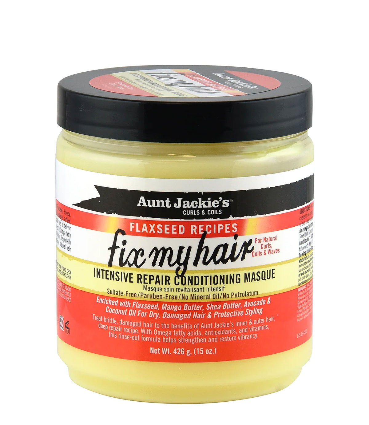 Aunt Jackie's Curls & coils Fix My Hair – Intensive Repair Conditioning Masque 426g/15oz