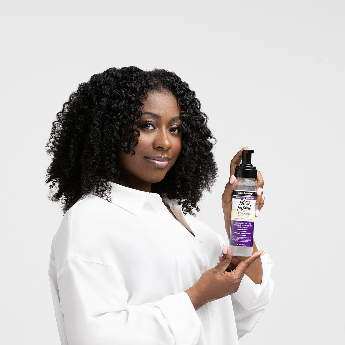 Aunt Jackie's Curls & coils  Frizz Patrol Anti-Poof Twist & Curl Setting Mousse 244ml/8.5oz