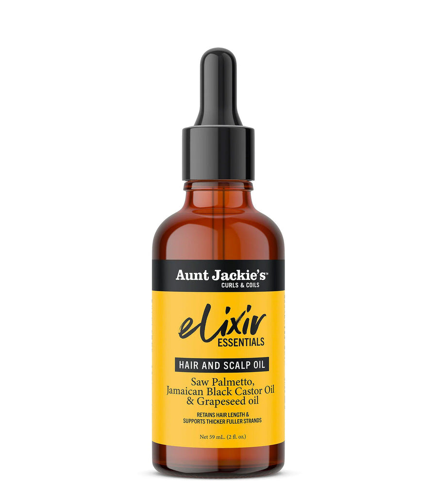Aunt Jackie's Curls & coils  Elixir Essentials Saw Palmetto & Jamaican Black Castor Hair & Scalp 59ml/2oz