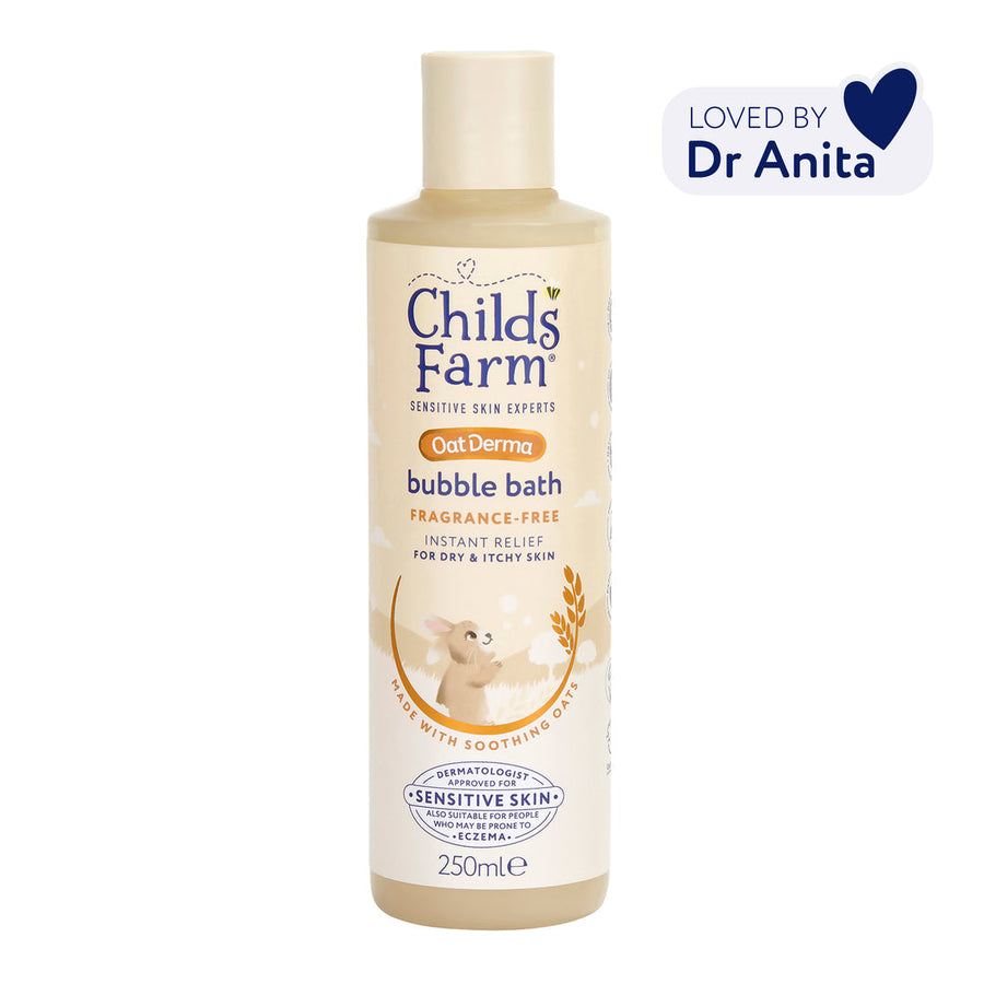 Childs Farm Sensitive Skin Experts Oat Derma Fragrance Free Bubble Bath 250ml