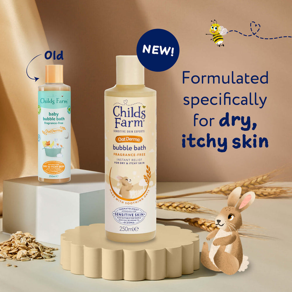 Childs Farm Sensitive Skin Experts Oat Derma Fragrance Free Bubble Bath 250ml