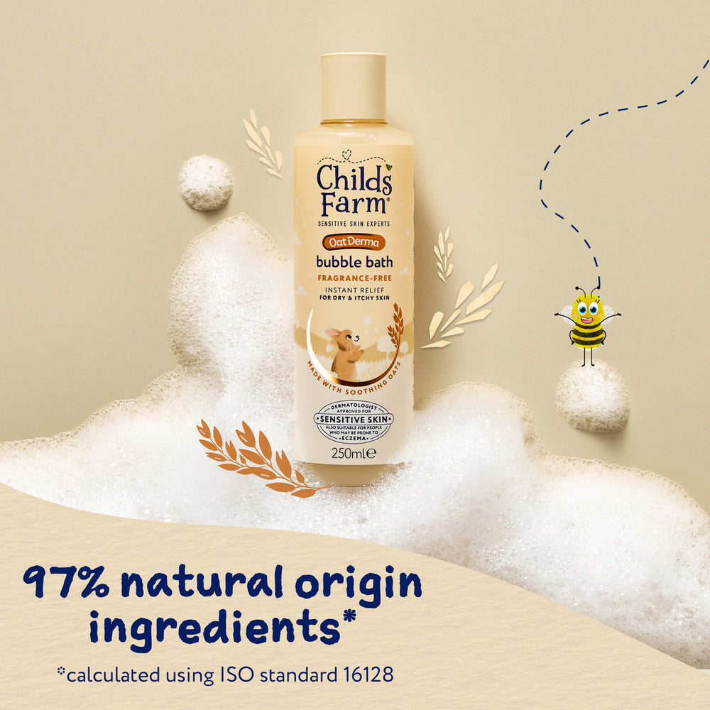 Childs Farm Sensitive Skin Experts Oat Derma Fragrance Free Bubble Bath 250ml