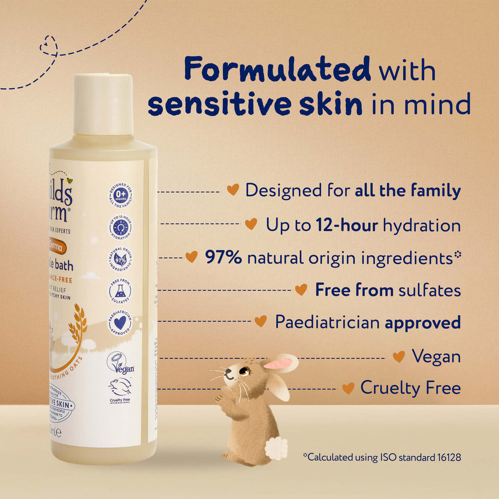 Childs Farm Sensitive Skin Experts Oat Derma Fragrance Free Bubble Bath 250ml