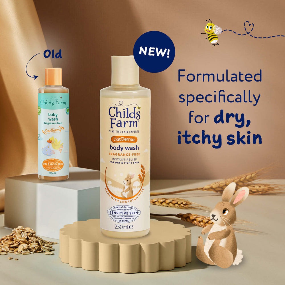Childs Farm Sensitive Skin Experts Oat Derma Fragrance Free  Body Wash 250ml