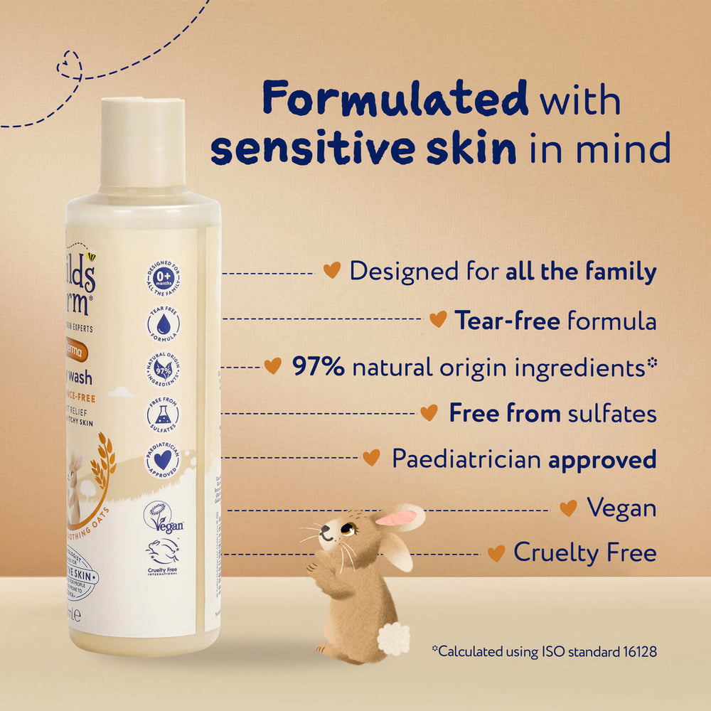 Childs Farm Sensitive Skin Experts Oat Derma Fragrance Free  Body Wash 250ml