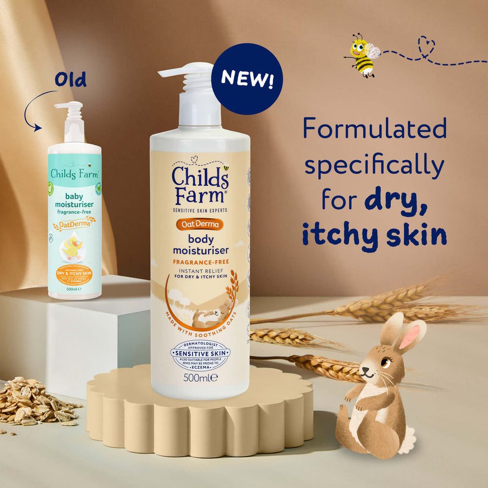 Childs Farm Sensitive Skin Experts Oat Derma Fragrance Free Body Moisturiser 500ml