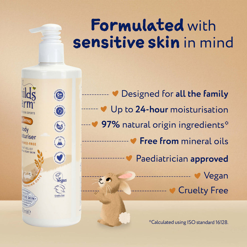 Childs Farm Sensitive Skin Experts Oat Derma Fragrance Free Body Moisturiser 500ml